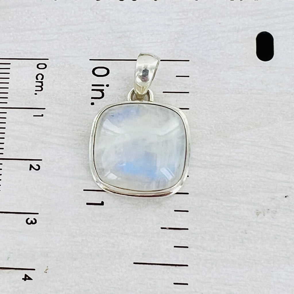 Moonstone Medium Square Pendant Necklace