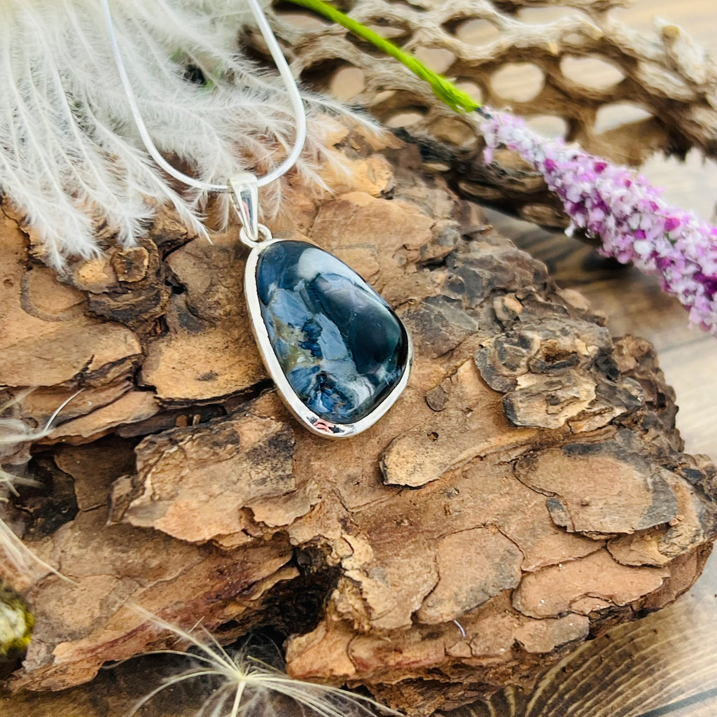 Pietersite Large Triangular Pendant Necklace