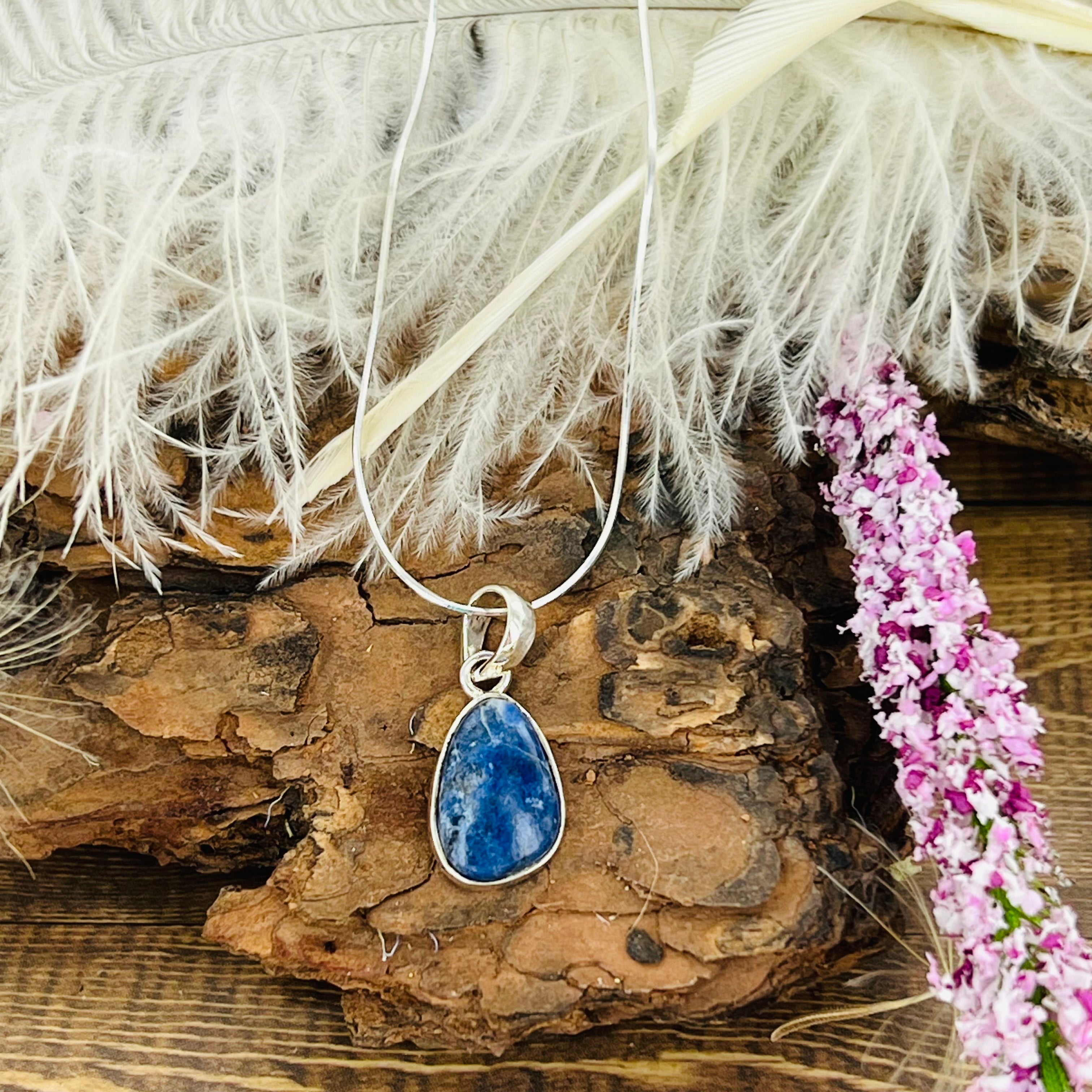 Sodalite Small Oval Pendant Necklace
