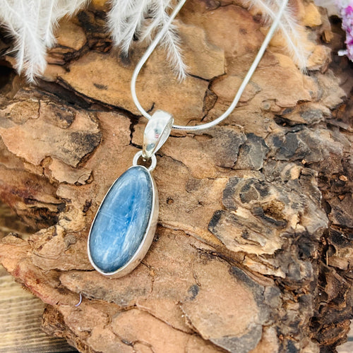 Kyanite Small Oval Pendant Necklace