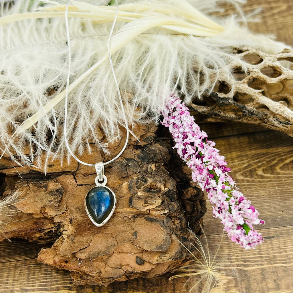Labradorite Small Tear Drop pendant Necklace