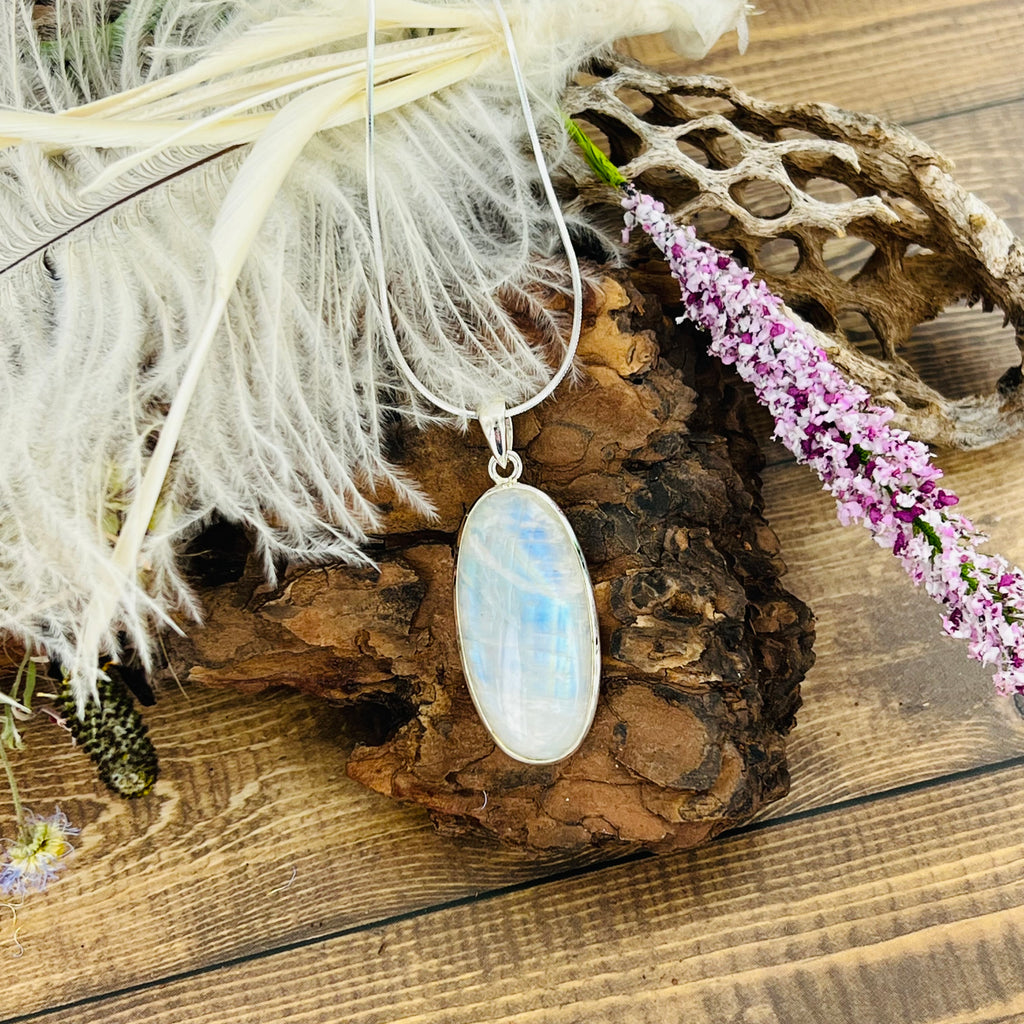 Moonstone Large Oval pendant Necklace
