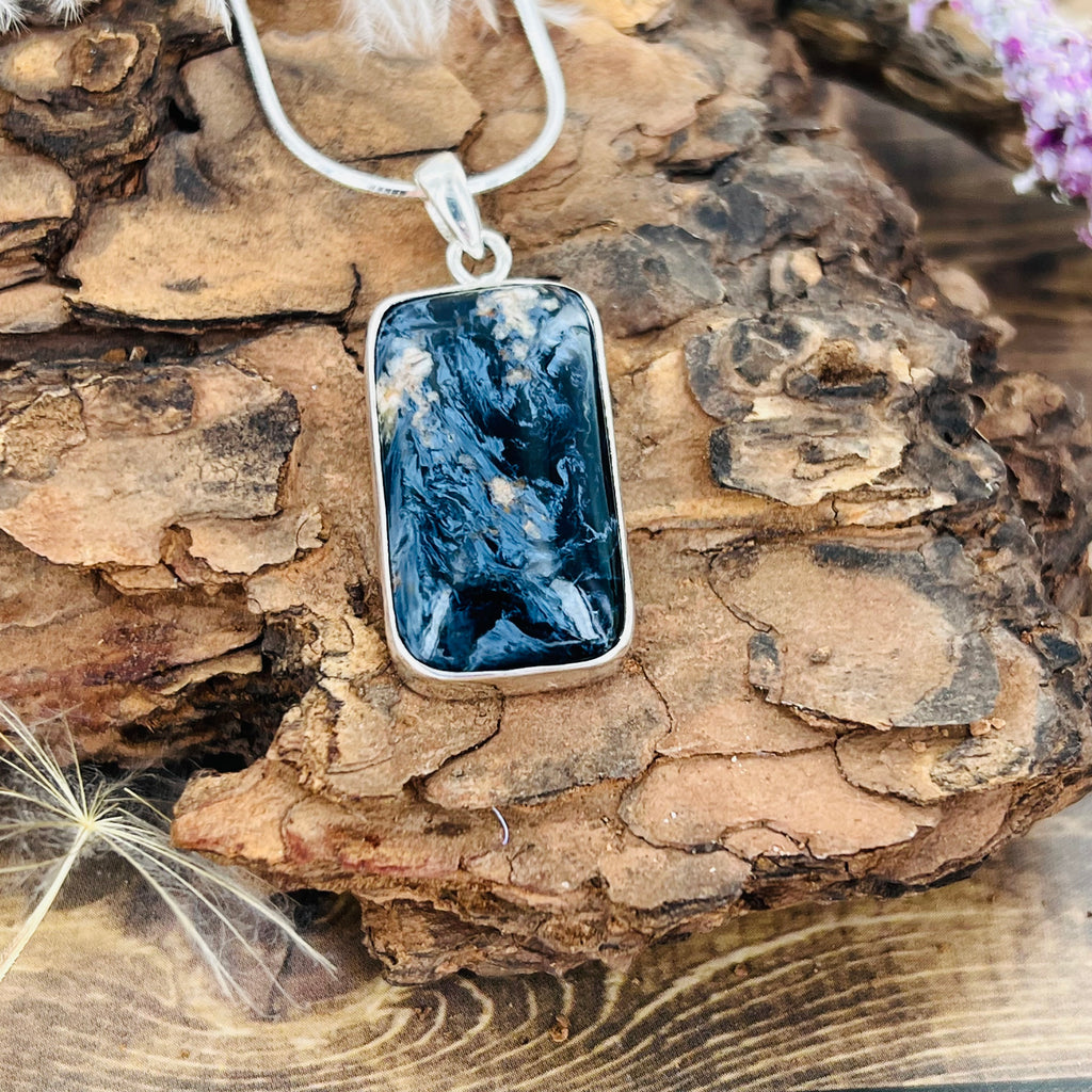 Pietersite Large Rectangular Pendant Necklace