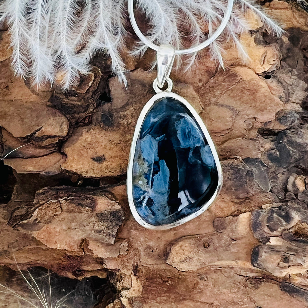 Pietersite Large Triangular Pendant Necklace