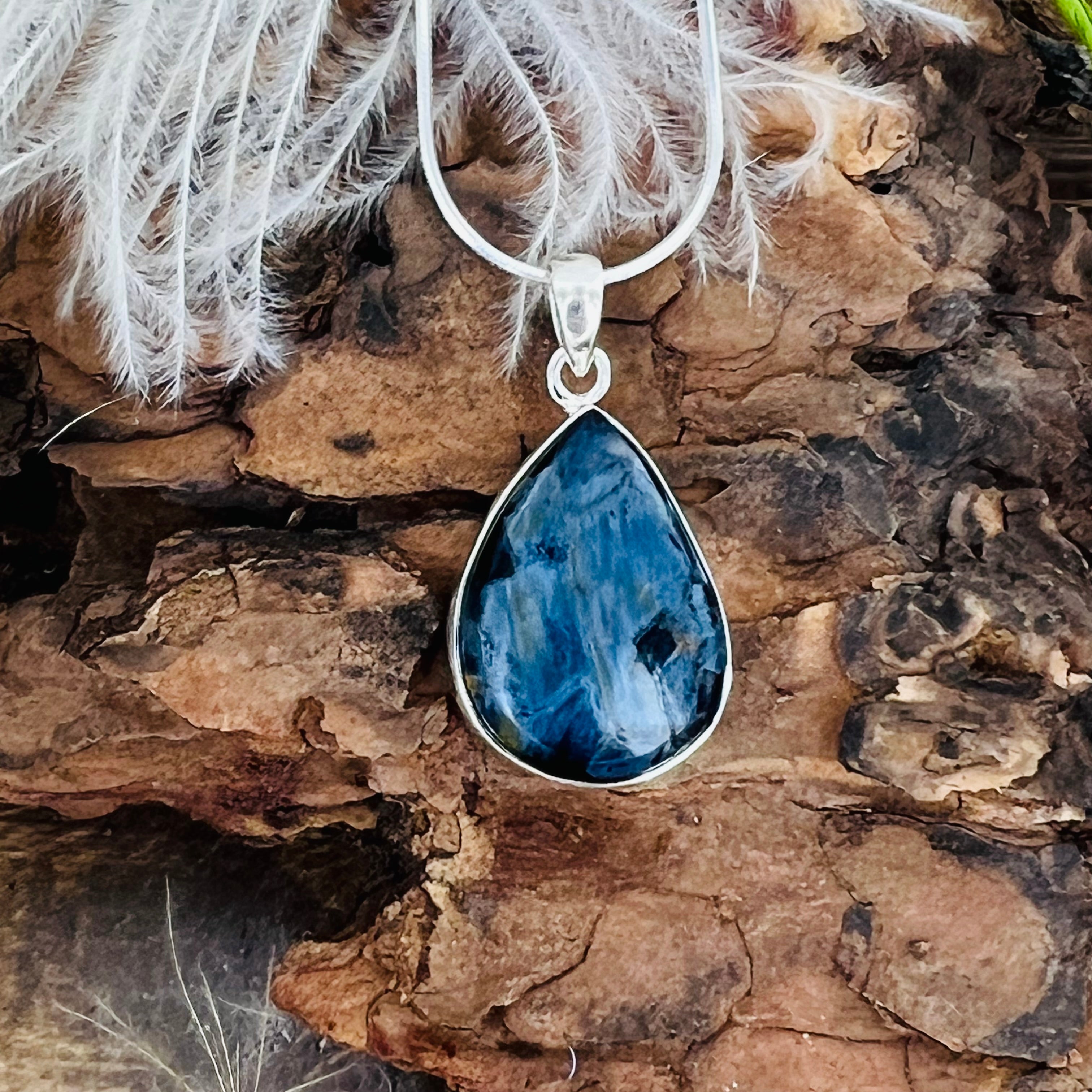 Pietersite Medium Teardrop Pendant Necklace