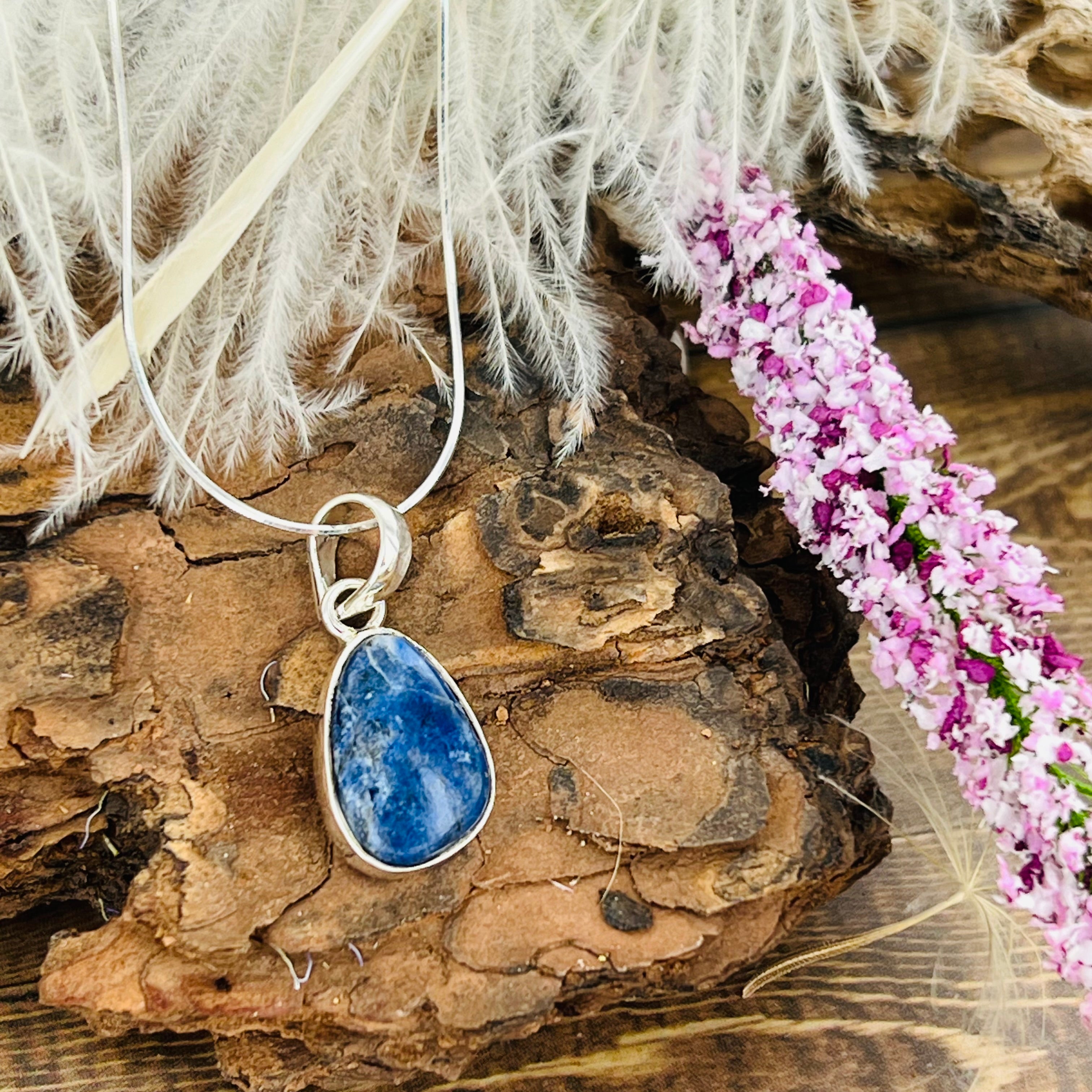 Sodalite Small Oval Pendant Necklace