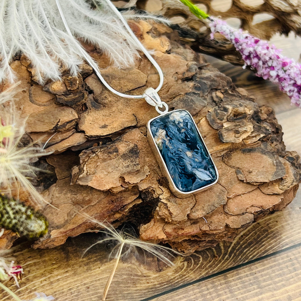 Pietersite Large Rectangular Pendant Necklace