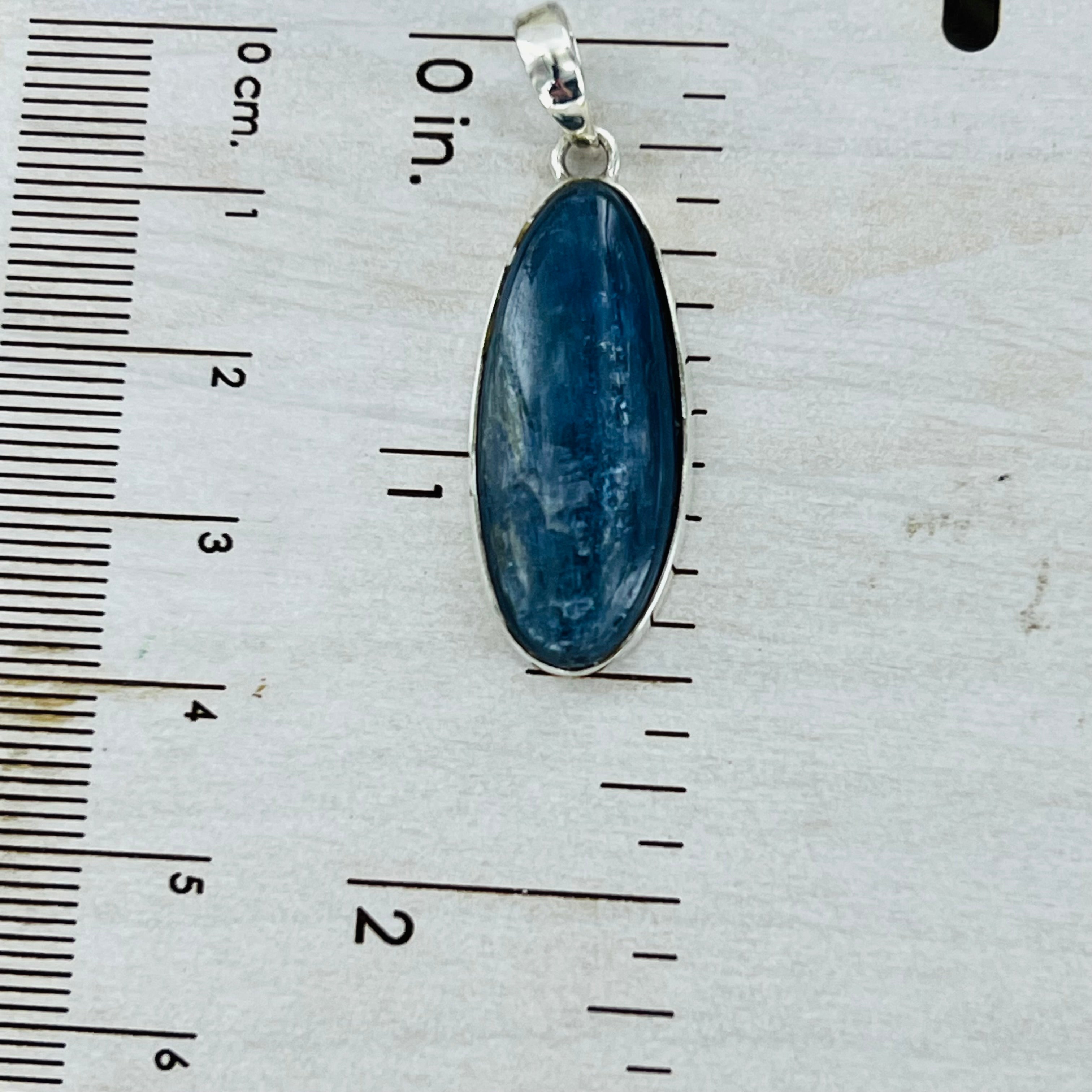 Kyanite Medium Long Oval Pendant Necklace