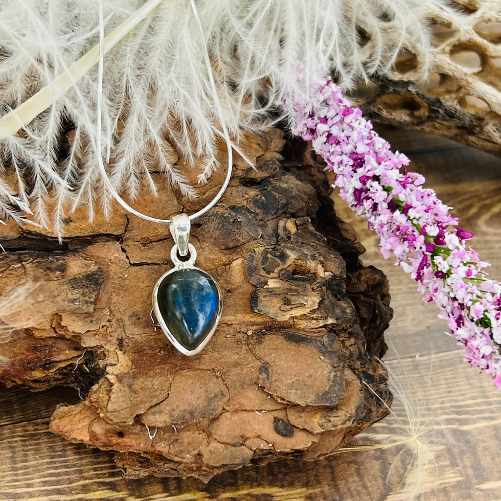 Labradorite Small Tear Drop pendant Necklace