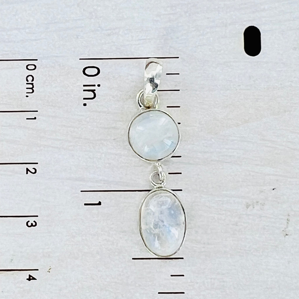 Moonstone dainty two tier pendant Necklace.