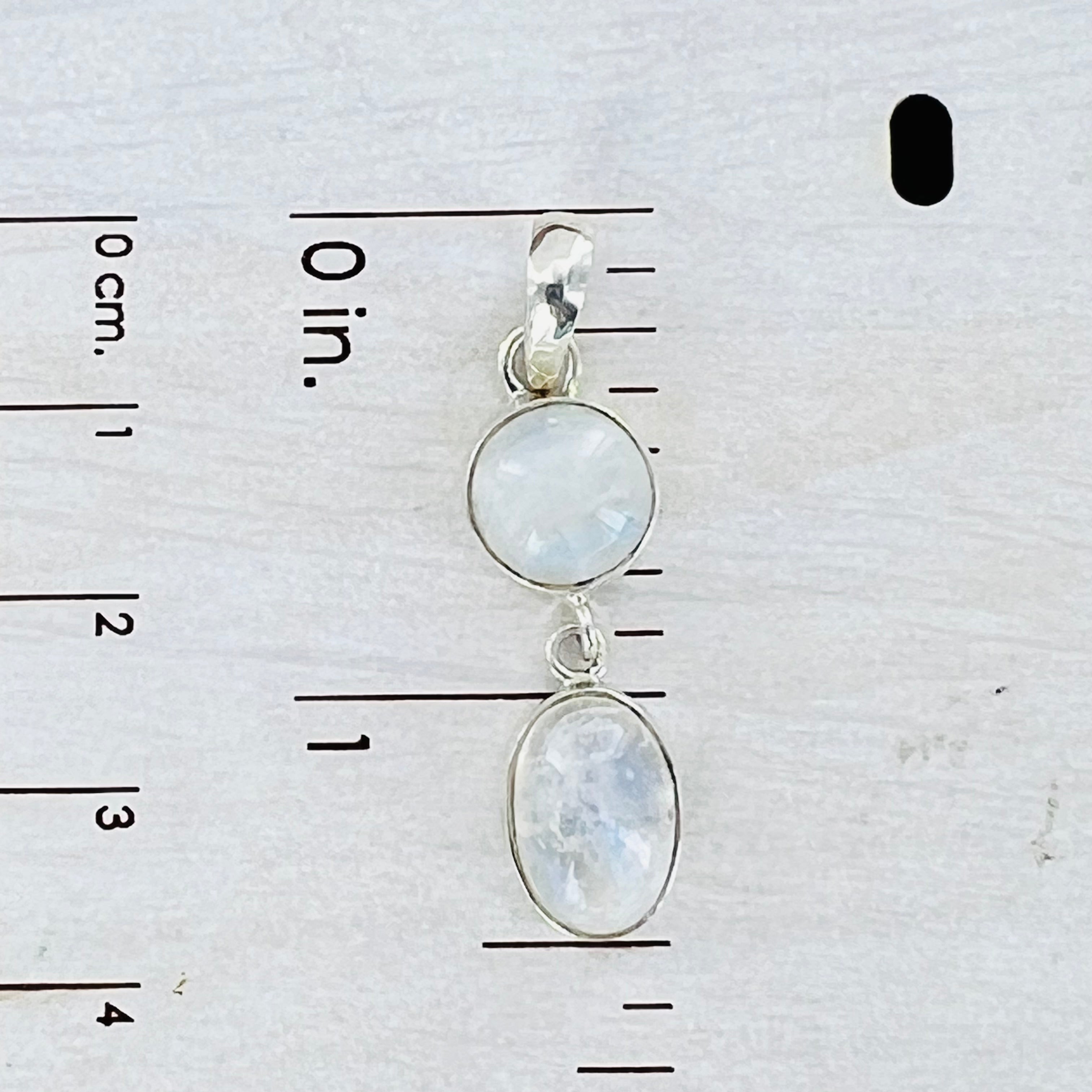 Moonstone dainty two tier pendant Necklace.