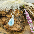 Larimar Large Teardrop Pendant Necklace