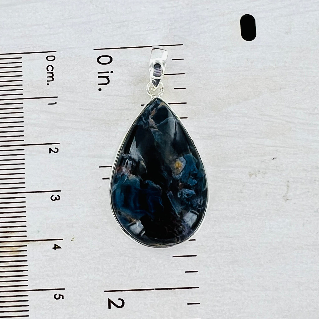 Pietersite Large Teardrop Pendant Necklace