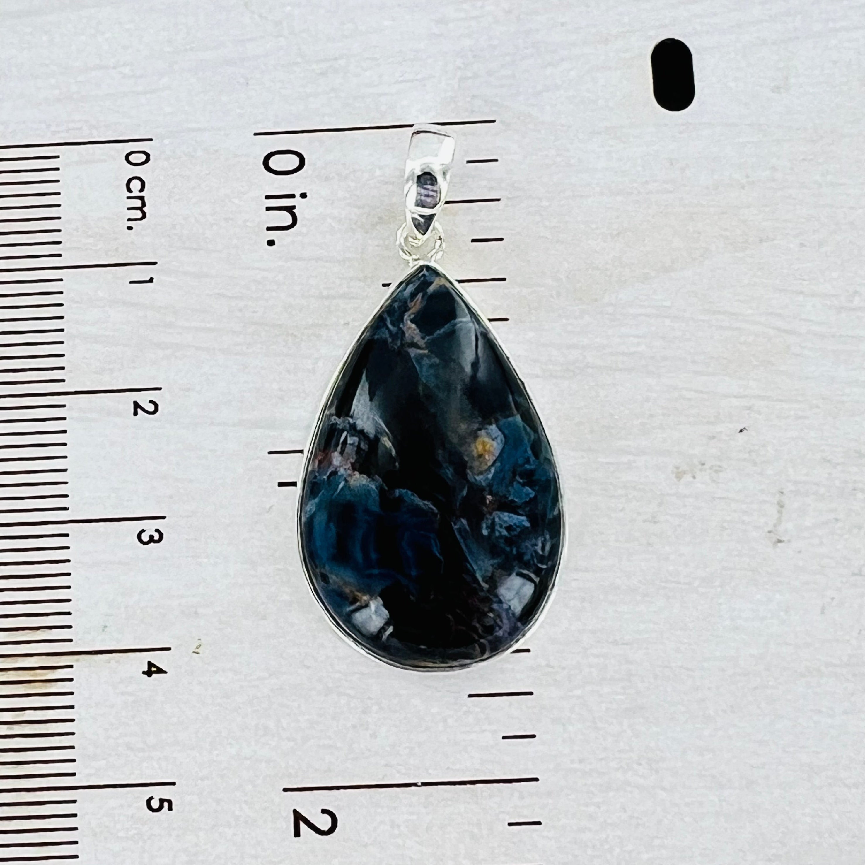 Pietersite Large Teardrop Pendant Necklace
