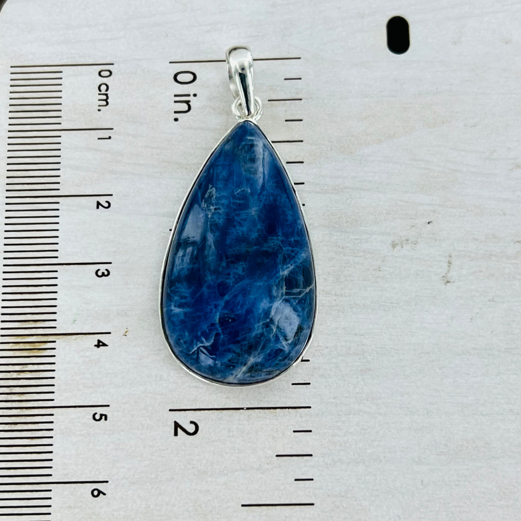 Sodalite Large Teardrop Pendant Necklace