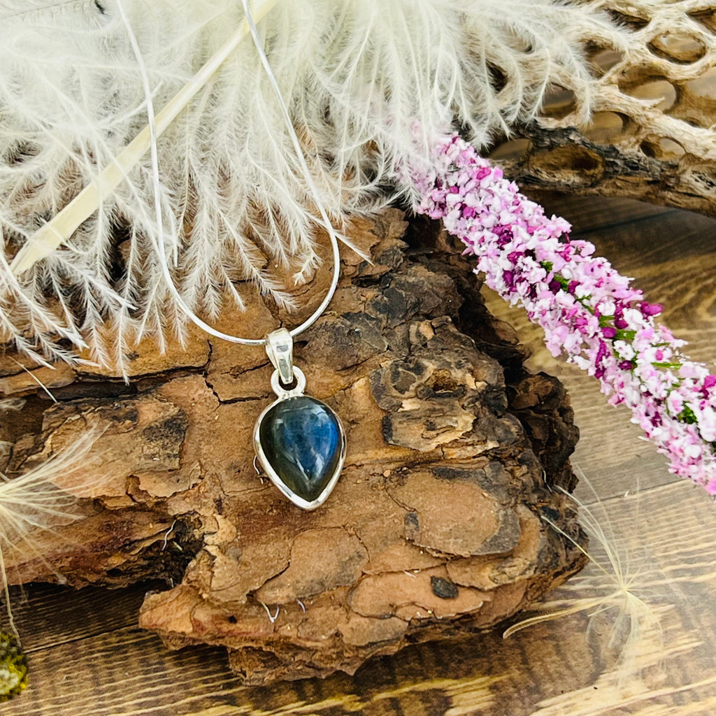 Labradorite Small Tear Drop pendant Necklace