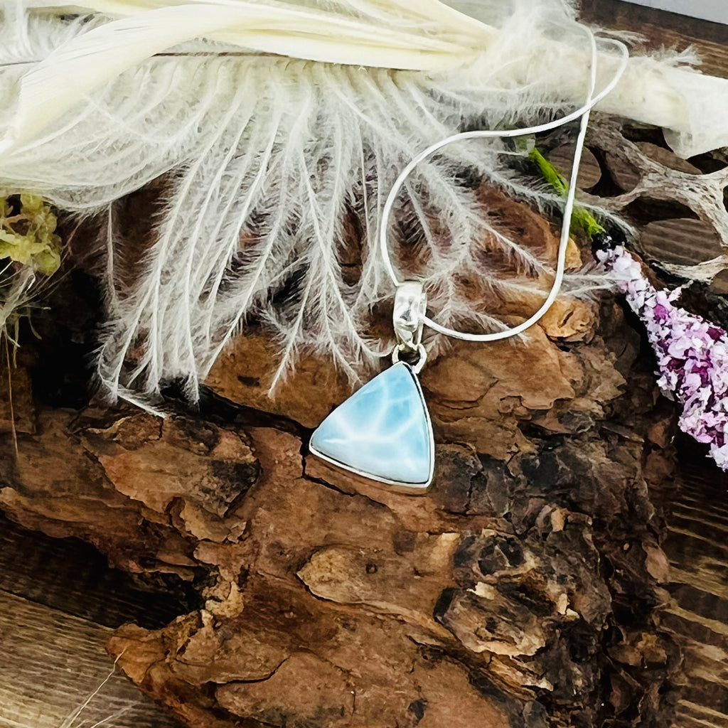 Larimar Small Triangle Pendant Necklace