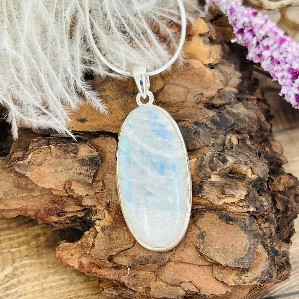 Moonstone Large Oval pendant Necklace