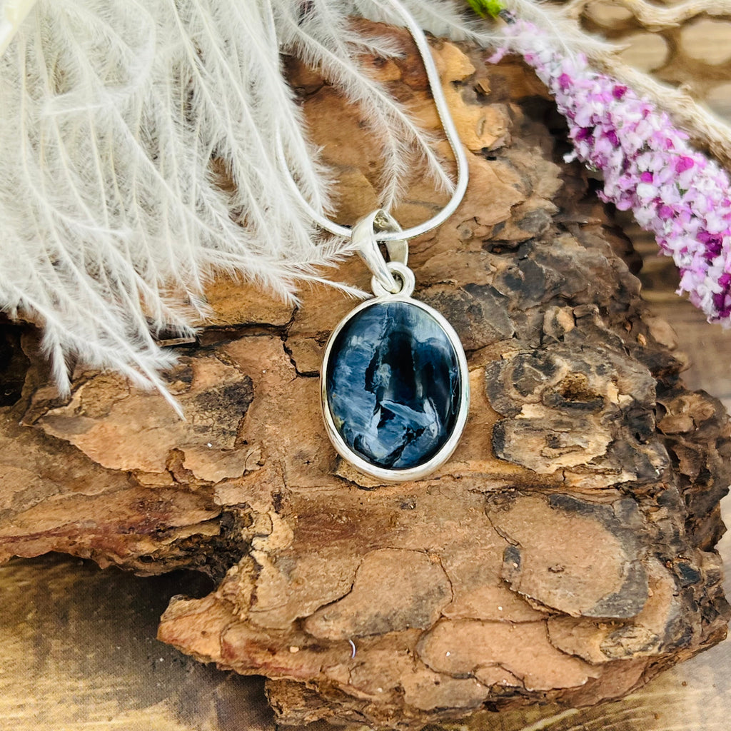 Pietersite small Oval Pendant Necklace