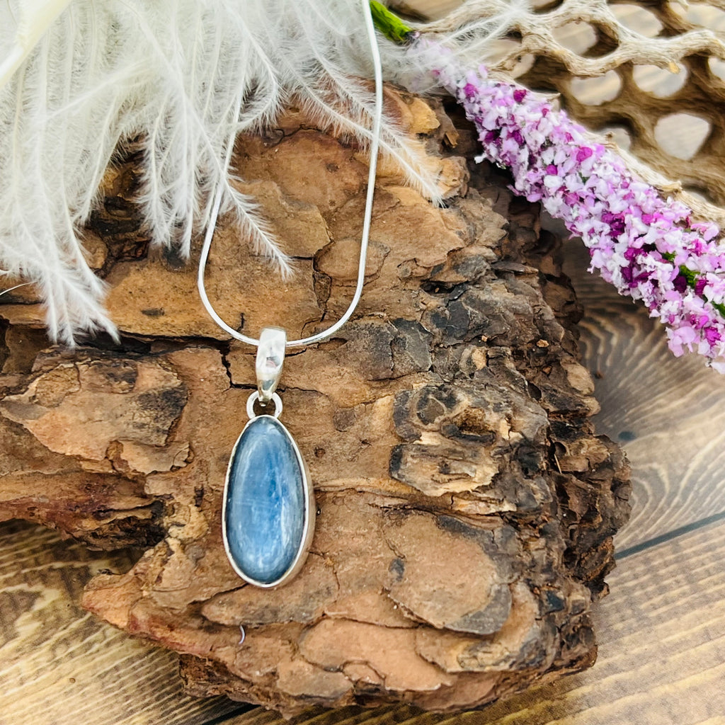 Kyanite Small Oval Pendant Necklace