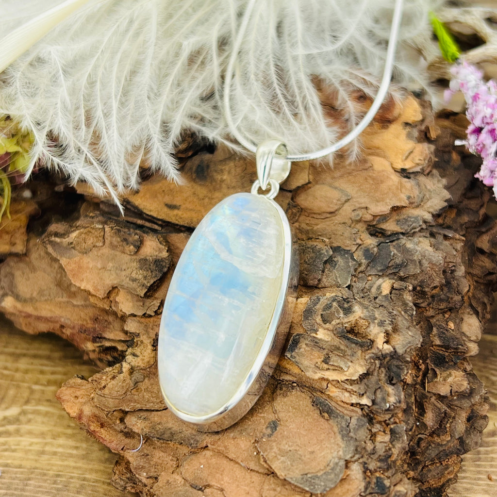 Moonstone Large Oval pendant Necklace