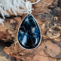 Pietersite Large Teardrop Pendant Necklace