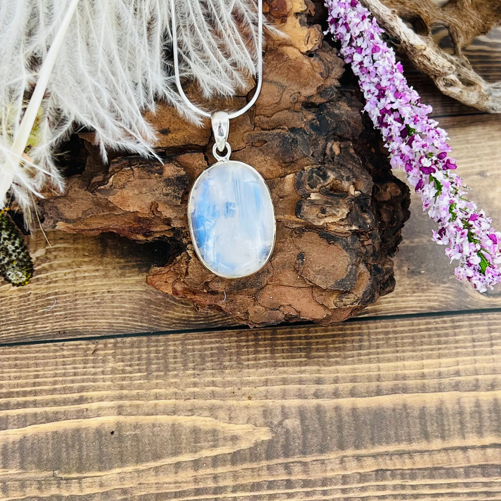 Moonstone Large Oval Pendant Necklace