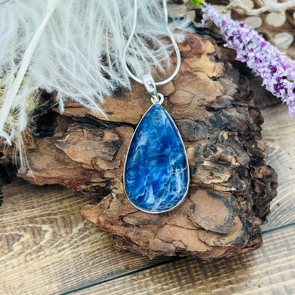 Sodalite Large Teardrop Pendant Necklace