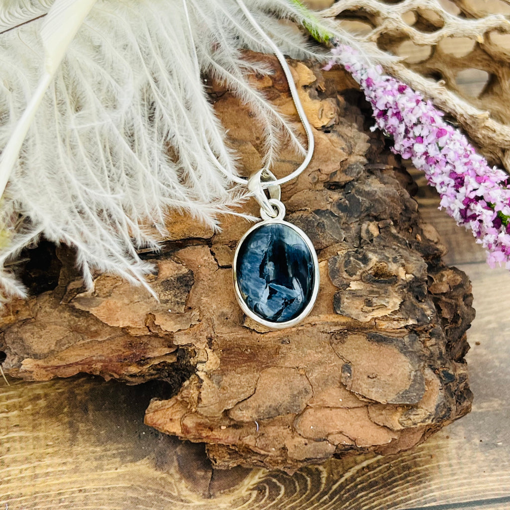 Pietersite small Oval Pendant Necklace