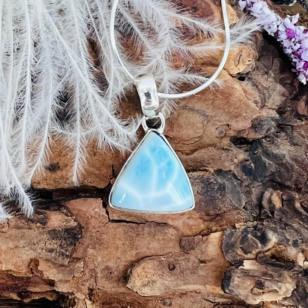 Larimar Small Triangle Pendant Necklace