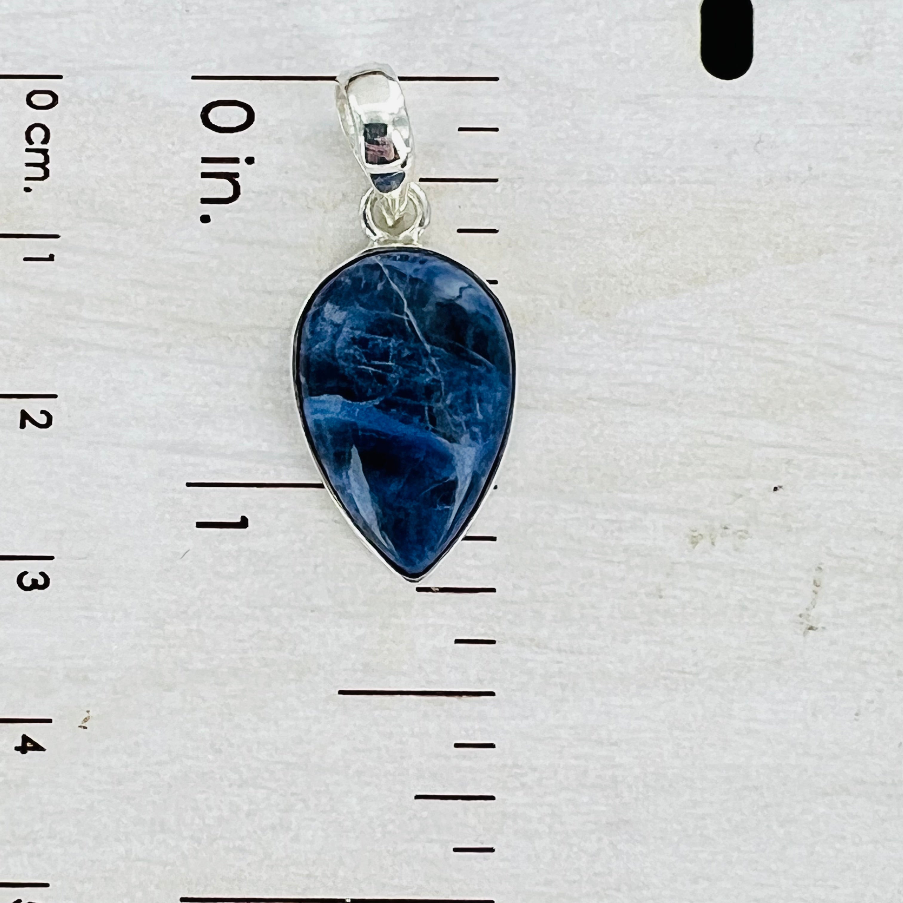 Sodalite Medium down Teardrop Pendant Necklace