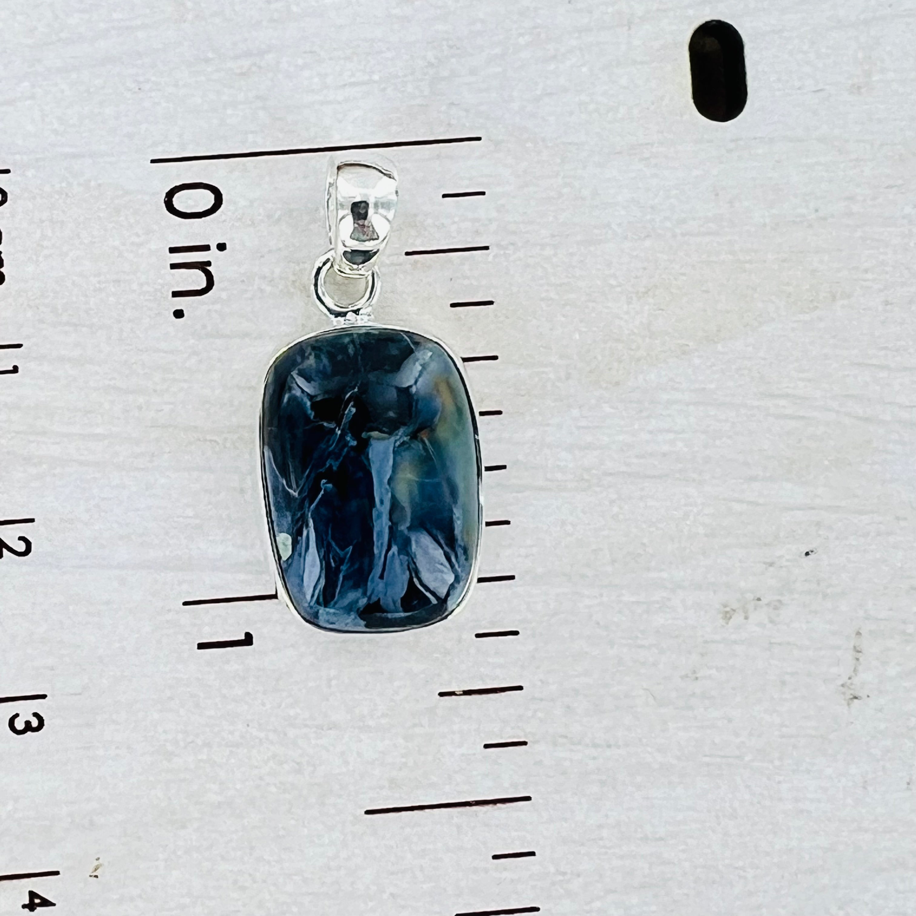 Pietersite Small Rectangular Pendant Necklace