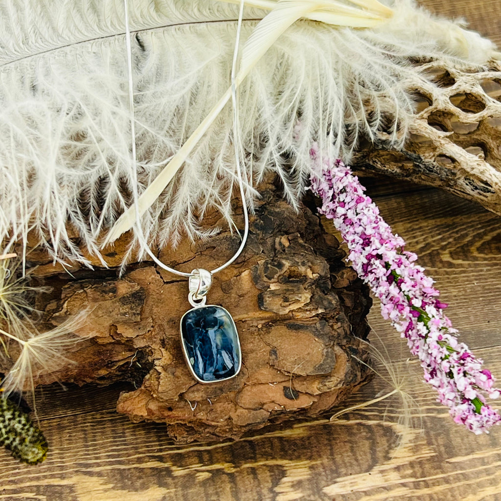Pietersite Small Rectangular Pendant Necklace